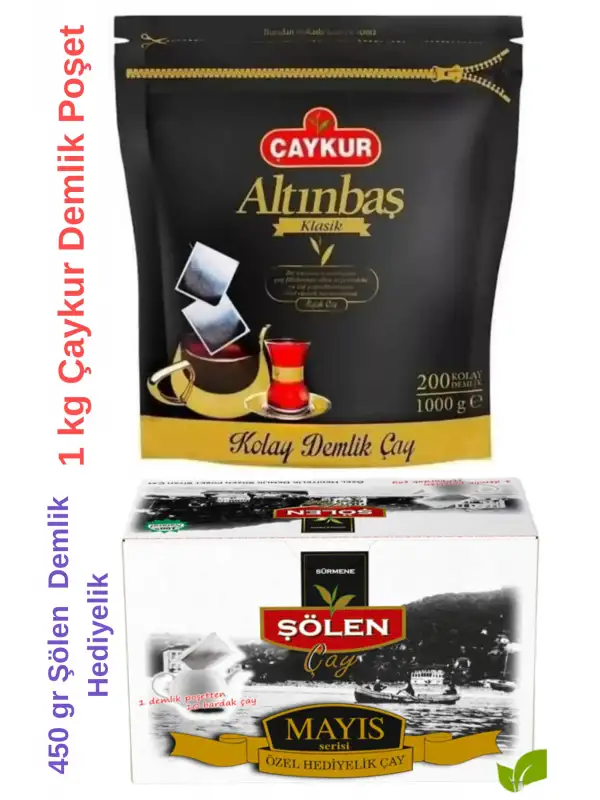 Altınbaş Demlik Poşet Çay 5 gr 200lü ve Şölen Mayıs Çayı Demlik Poşet 450 gr (1450gr)