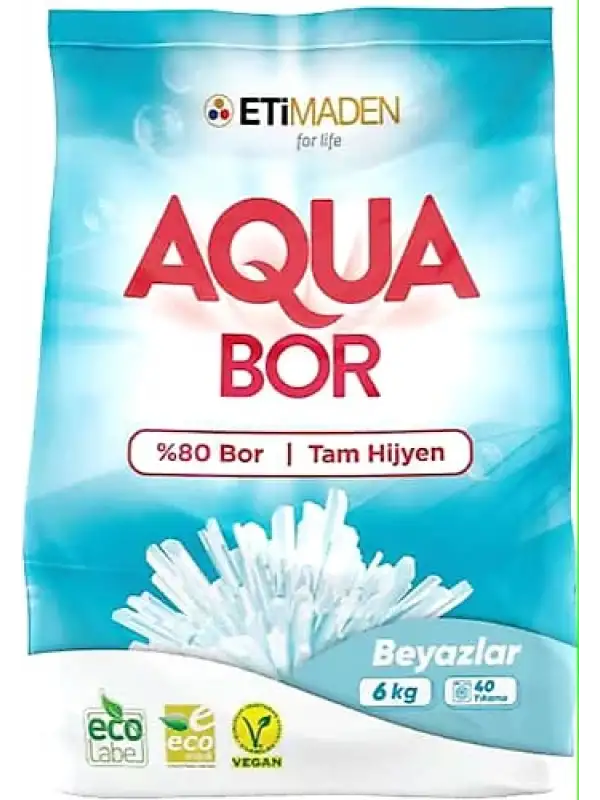 AquaBor Matik Toz Çamaşır Deterjanı 6KG + 6KG (Renkliler ve Beyaz İçin) 2 PAKET