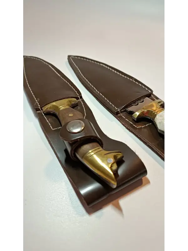 Av Ve Kamp Bıçağı Paslanmaz Çelik Kılıf Hediyeli Kurt Başlı