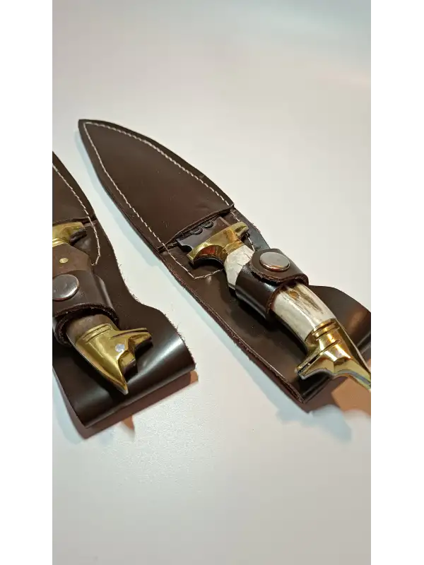 Av Ve Kamp Bıçağı Paslanmaz Çelik Kılıf Hediyeli Kurt Başlı