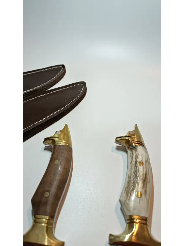 Av Ve Kamp Bıçağı Paslanmaz Çelik Kılıf Hediyeli Kurt Başlı