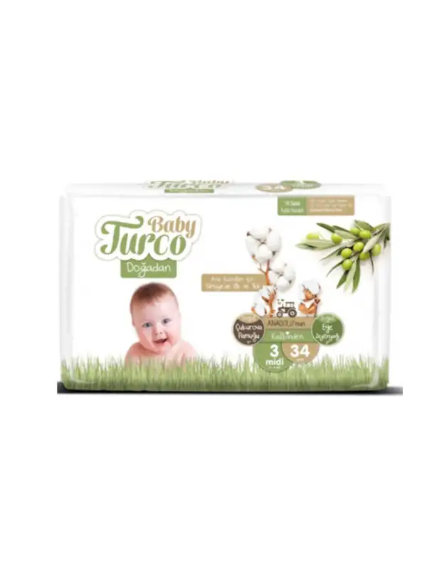 Baby Turco Bebek Bezi 3 Beden 5-9 kg 34 Adet