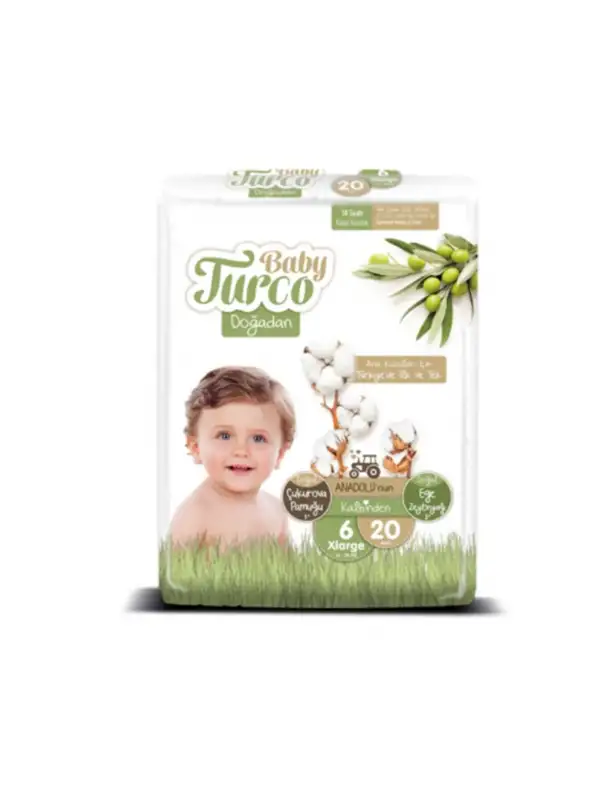 Baby Turco Bebek Bezi Doğadan Beden:6 (16 KG) Xl 20 Adet Jumbo
