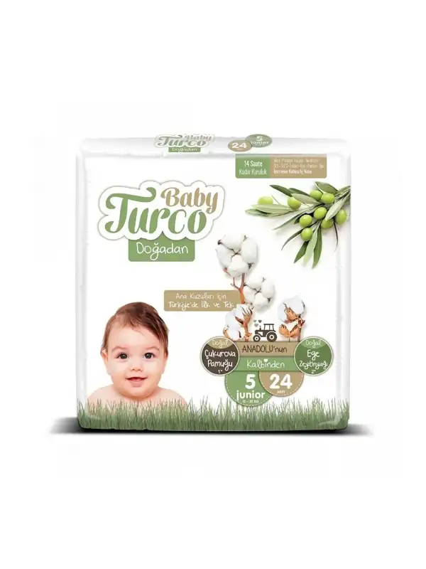 Baby Turco Doğadan Bebek Bezi Junior 5 Numara 24 lu
