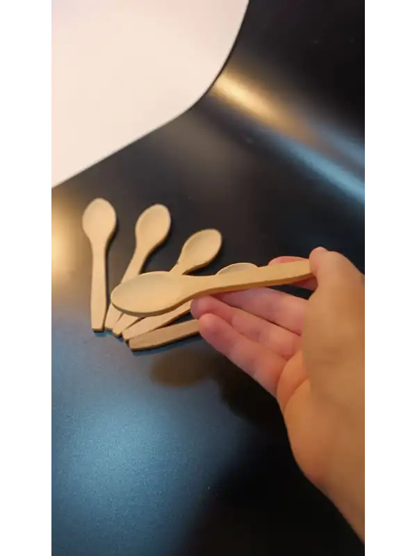 Balsa 6 Adet Ahşap Küçük Tahta Kaşık-13cm