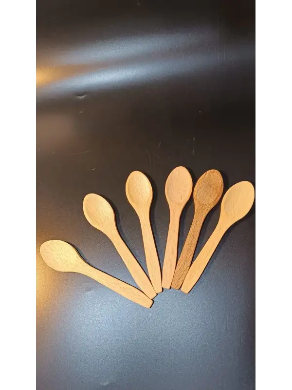 Balsa 6 Adet Ahşap Küçük Tahta Kaşık-13cm