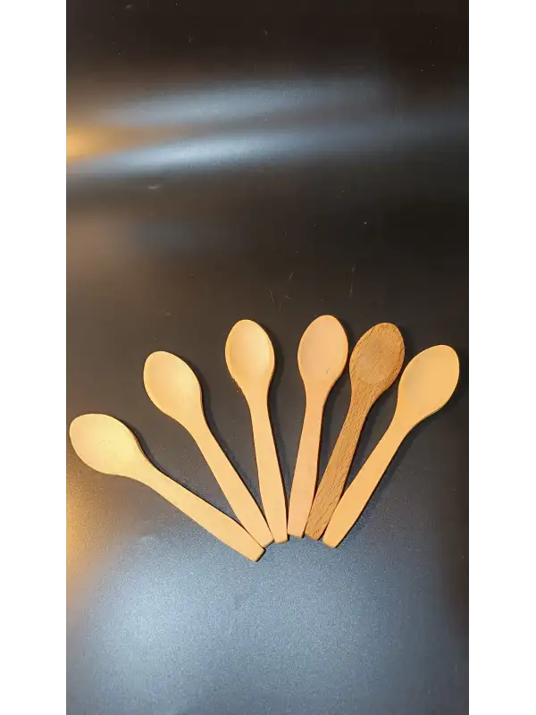 Balsa 6 Adet Ahşap Küçük Tahta Kaşık-13cm