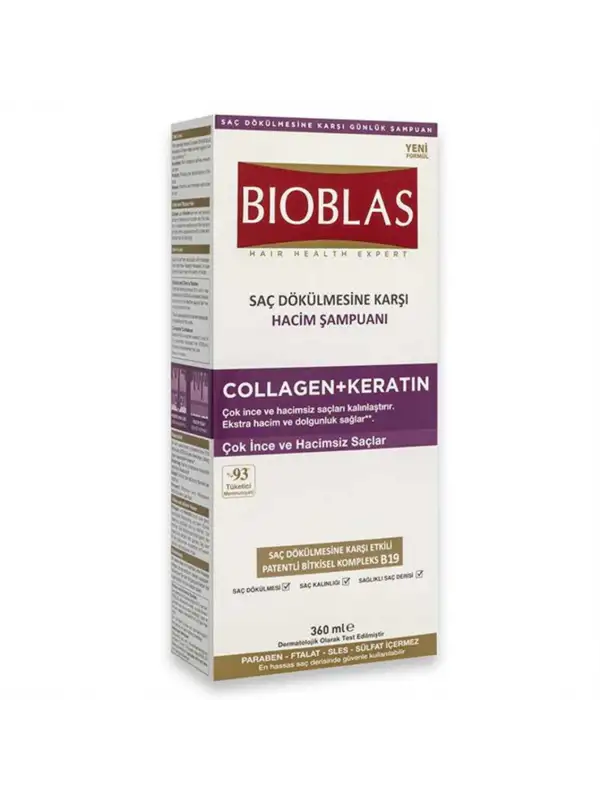 BioblasSaç Dökülmesine Karşı Hacim Şampuanı Collagen Keratin 360 Ml