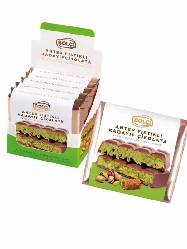 Bolçi Antep Fıstıklı Kadayıf Dolgulu Sütlü Dubai Çikolata 100g x 5 adet