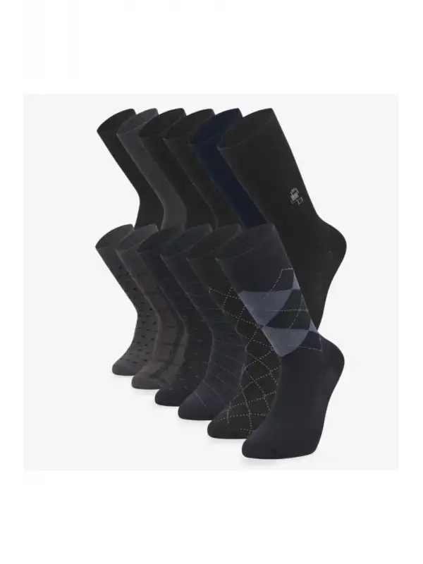 Bolero Çorap 12li Desenli Erkek Çorap