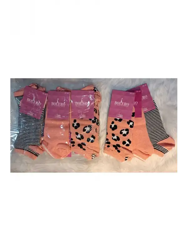 Bolero Çorap 12li Patik Kadın Çok Renkli Çorap