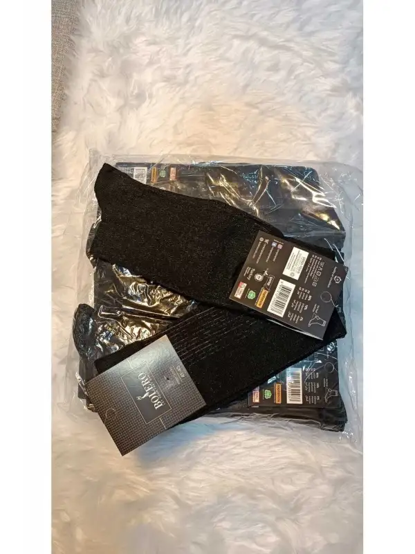 Bolero Çorap 12li Siyah Çizgili Erkek Çorap