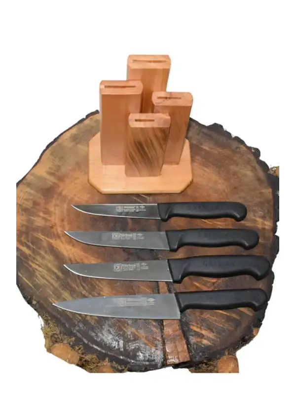 Dik Kütüklü Günlük Kullanım Mutfak Bıçak Seti ve Soyacak