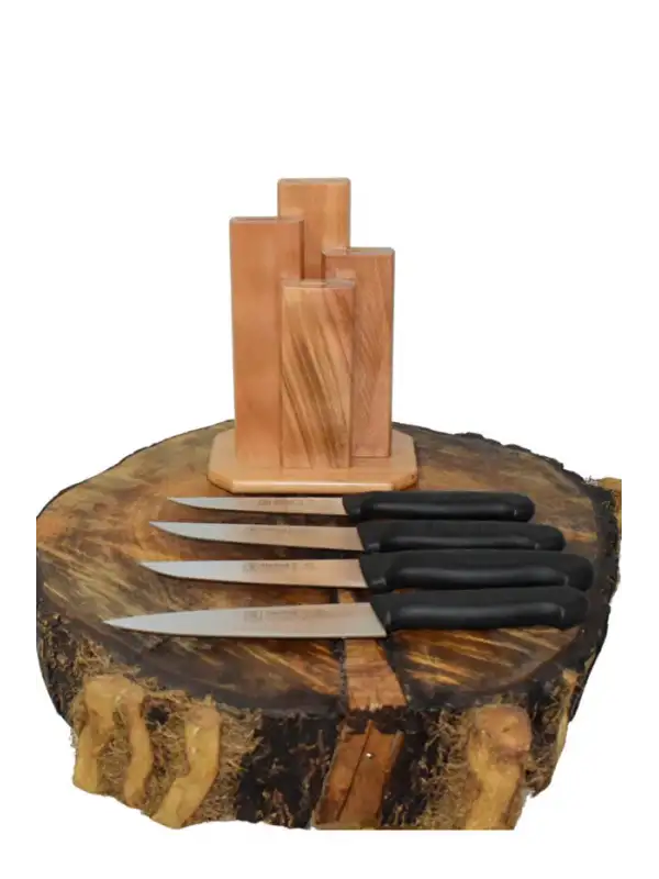Dik Kütüklü Günlük Kullanım Mutfak Bıçak Seti ve Soyacak