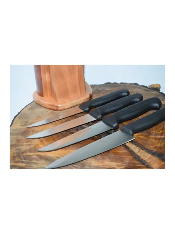 Dik Kütüklü Günlük Kullanım Mutfak Bıçak Seti ve Soyacak