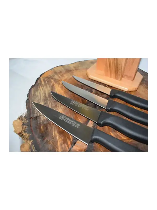 Dik Kütüklü Günlük Kullanım Mutfak Bıçak Seti ve Soyacak