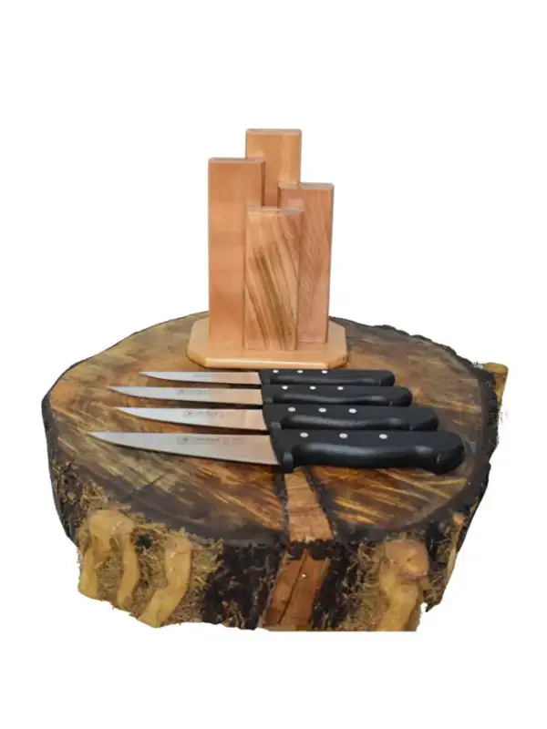 Dik Kütüklü Günlük Kullanım Mutfak Bıçak Seti ve Soyacak