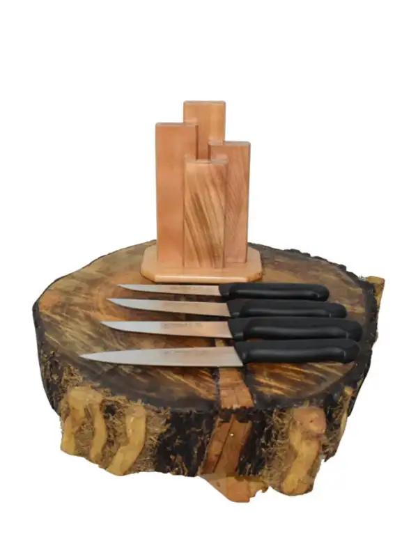 Dik Kütüklü Günlük Kullanım Mutfak Bıçak Seti ve Soyacak