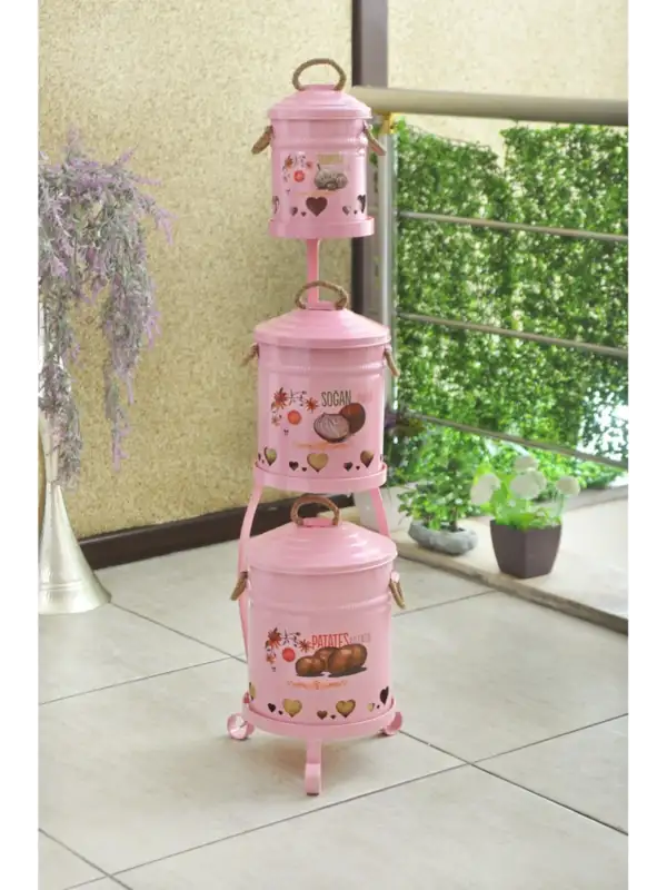 Çlk Ym-1040 Eko Metal Patates Soğan Sarımsak Kovası 3 Lü