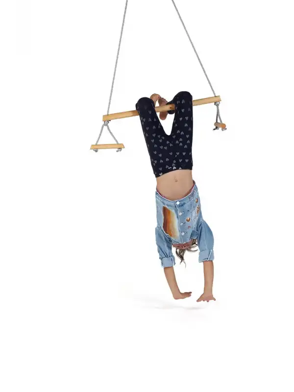 Çocuk Ahşap ip 6 Merdiven ve Trapez Salıncak 2 li Eğitici SetTırmanma Kulesi & Trapez Jimlastik Salıncağı