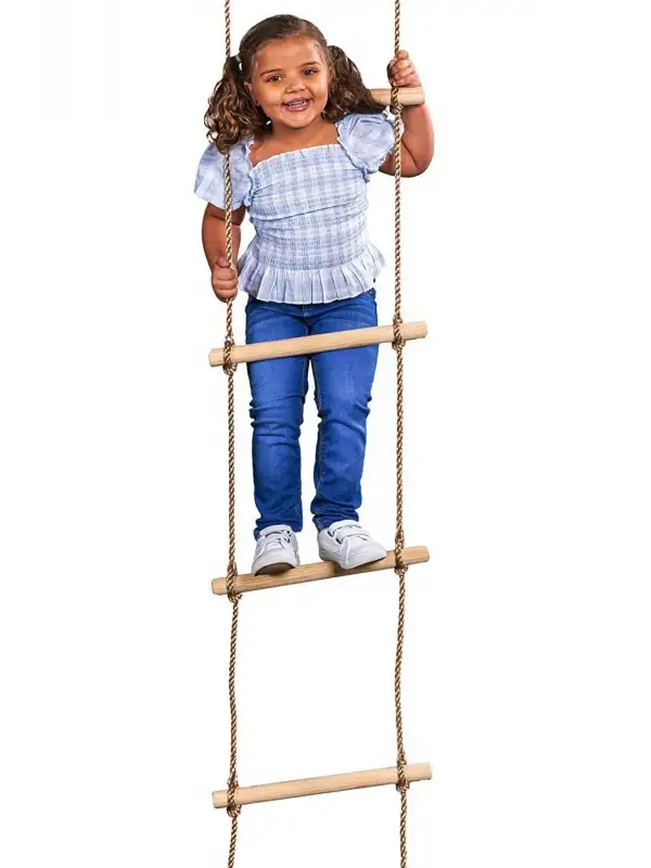 Çocuk Ahşap ip 6 Merdiven ve Trapez Salıncak 2 li Eğitici SetTırmanma Kulesi & Trapez Jimlastik Salıncağı