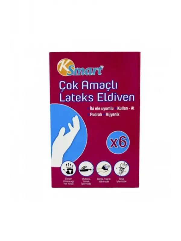 Çok Amaçlı Lateks Eldiven 6lı Pudralı