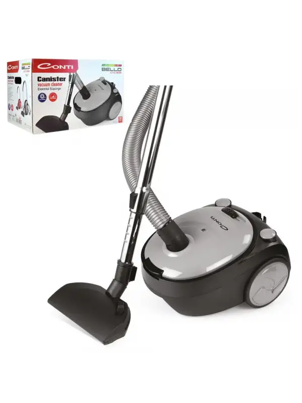 Conti Bello Toz Torbalı Yatık Süpürge Gri Cvc-308