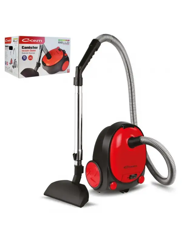 Conti Bello Toz Torbalı Yatık Süpürge Kırmızı Cvc-308
