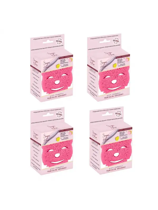 Double Sided Sponge, Bulaşık Süngeri - Çift Taraflı, 4 Adet Çizmez, Uzun Kullanım Ömürlü