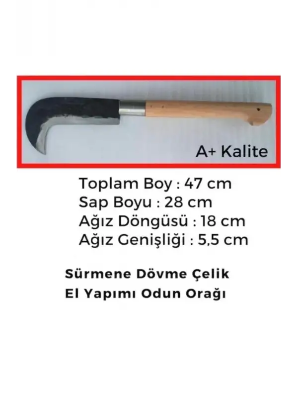 Sürmene Yıldızlı Dövme Çelik Tahra Orak Odun Budama Dal Kesme Sürmeneden