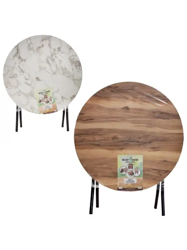 Ecowood Yuvarlak Katlanır Masa 90cm