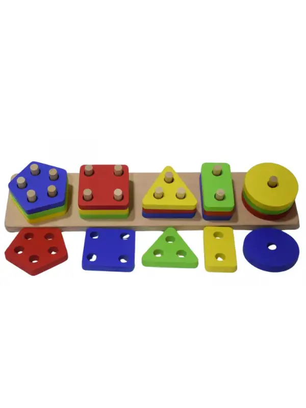 Eğitici Ahşap Geometrik Şekilli Montessori Bul Tak (21parça) Kokusuz, Sağlıklı, Boyası Çıkmaz