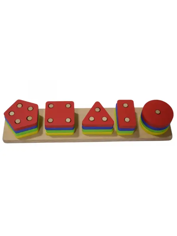 Eğitici Ahşap Geometrik Şekilli Montessori Bul Tak (21parça) Kokusuz, Sağlıklı, Boyası Çıkmaz