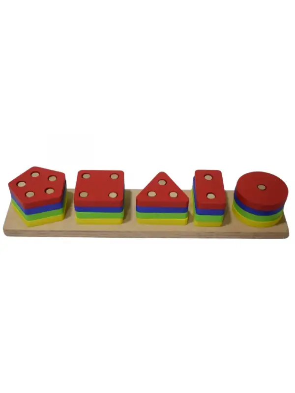 Eğitici Ahşap Geometrik Şekilli Montessori Bul Tak (21parça) Kokusuz, Sağlıklı, Boyası Çıkmaz