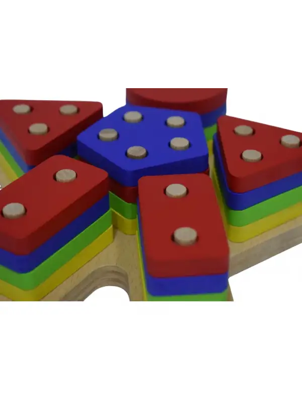 Eğitici Ahşap Geometrik Şekilli Montessori Bul tak (25 parça) Oyunu Kokusuz, Sağlıklı, Boyası Çıkmaz