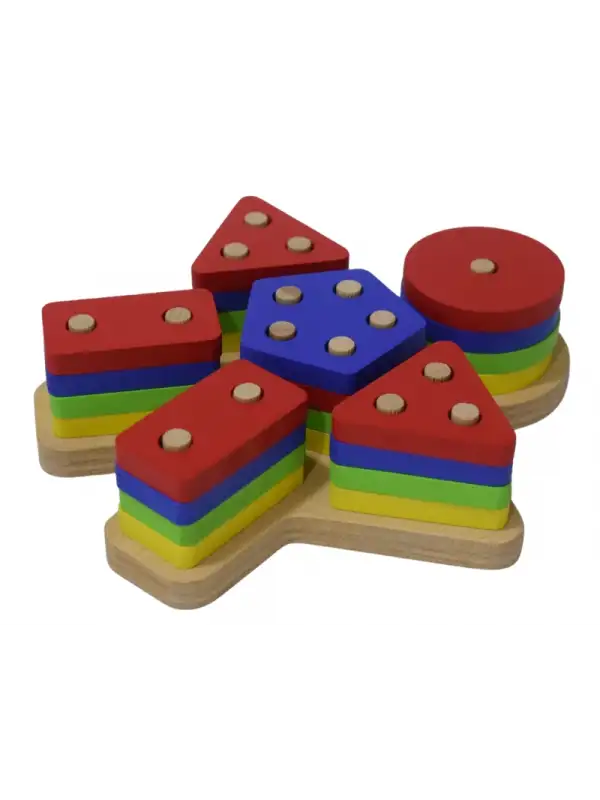 Eğitici Ahşap Geometrik Şekilli Montessori Bul tak (25 parça) Oyunu Kokusuz, Sağlıklı, Boyası Çıkmaz