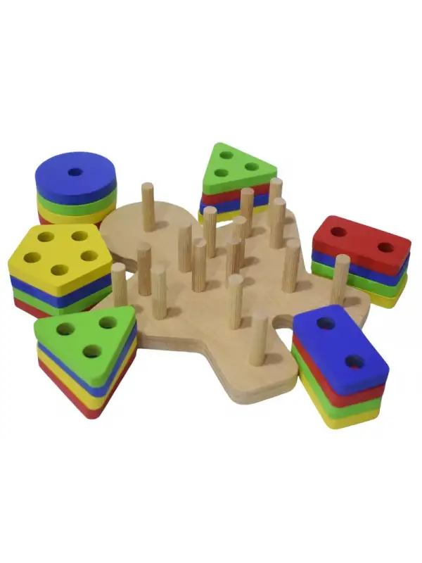 Eğitici Ahşap Geometrik Şekilli Montessori Bul tak (25 parça) Oyunu Kokusuz, Sağlıklı, Boyası Çıkmaz