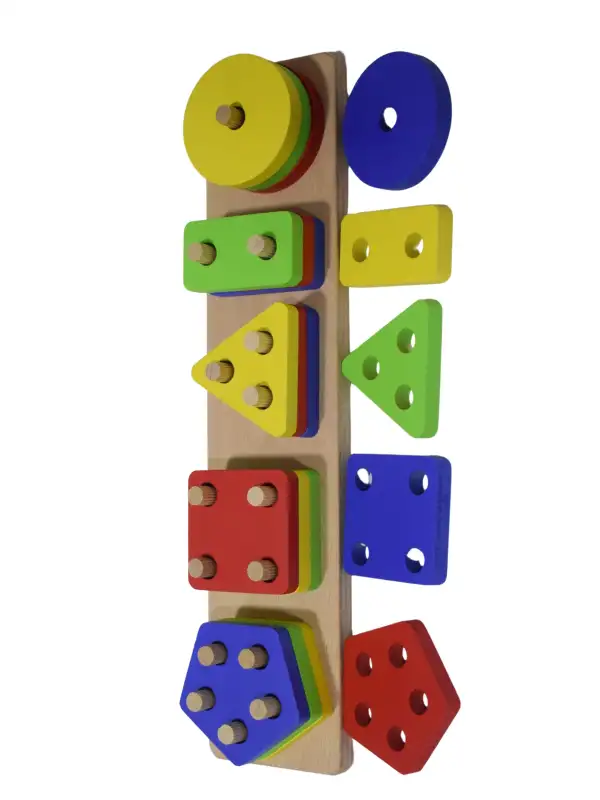 Eğitici Ahşap Şekilli Montessori Geçmeli Bul tak (4LÜ SET) Oyun Kokusuz, Sağlıklı, Boyası Çıkmaz