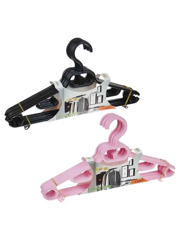 Elmop Plastik Elbise Askısı 6lı As04