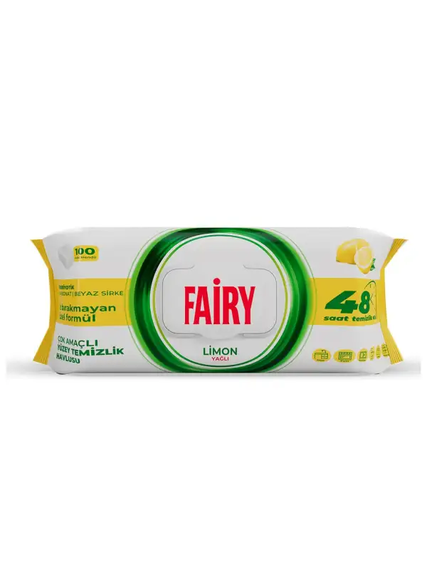 Fairy 100 Lü Yüzey Temizlik Mendili Limon Yağlı