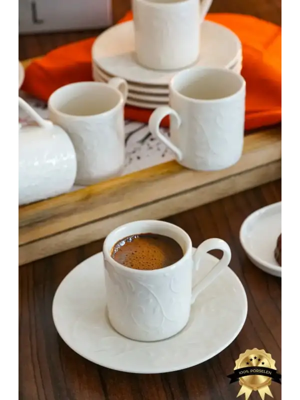 Farika Bahar 12 Prç Yalın Kahve Fincan Takımı