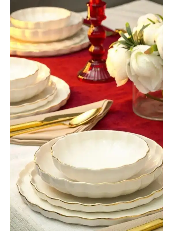 Farika Işıl 24 Prç Altın Yaldız Yemek Takımı