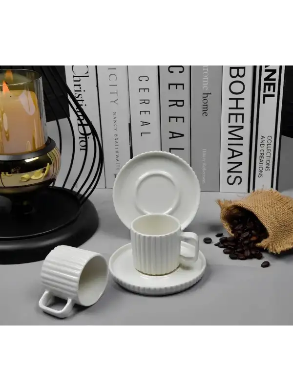 Farika Satürn 12 Prç Yalın Kahve Fincan Takımı