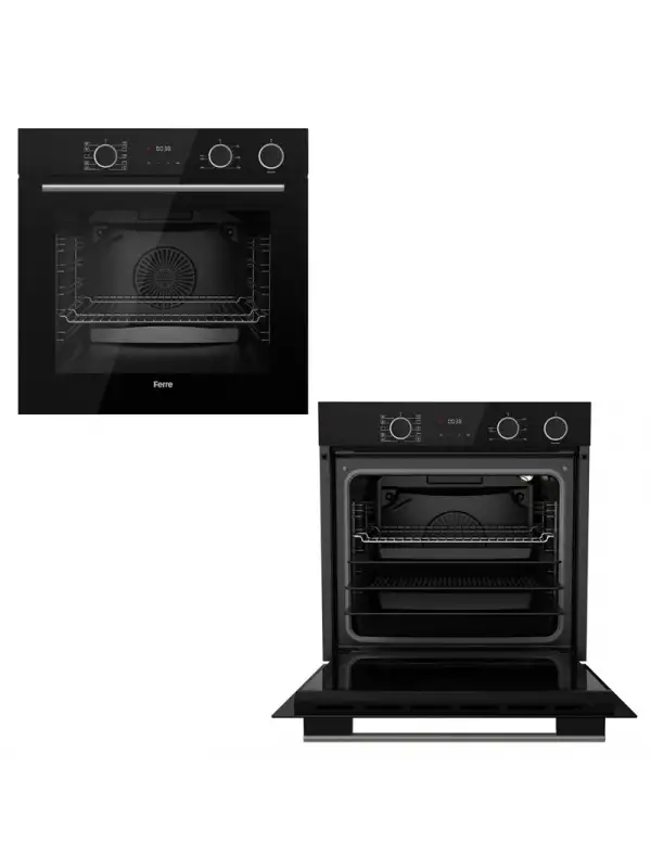 Ferre Xe64cs Siyah Cam Buharlı Ankastre Fırın