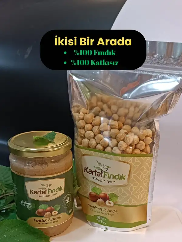 Fındık 500 gr ve Fındık Ezmesi %80 fındık 600gr % 100 Doğal Yerli