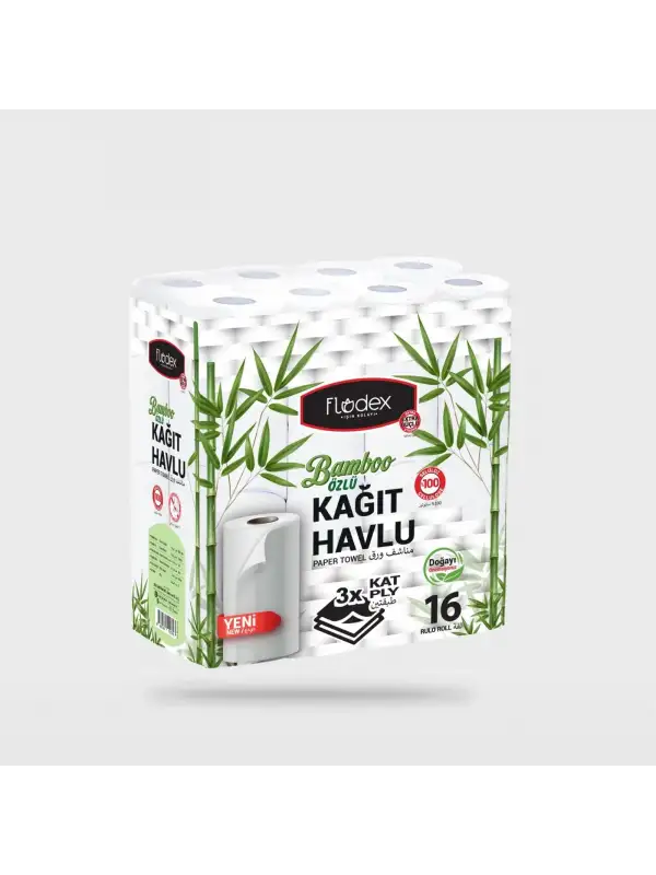 Flodex 16 Lı Bambu Özlü Kağıt Havlu 3 Katlı