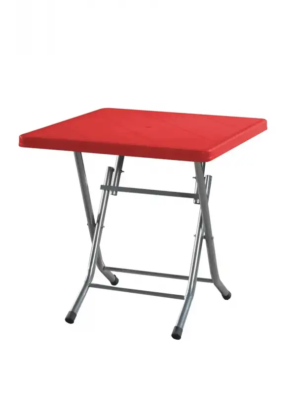 Florya Metal Ayak Plastik Masa Kırmızı 80*80