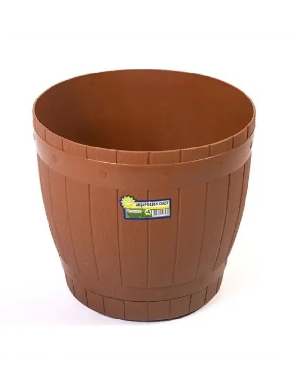 Hak Pls Naturel Ahşap Desen Saksı No:4 (9lt) Hp184