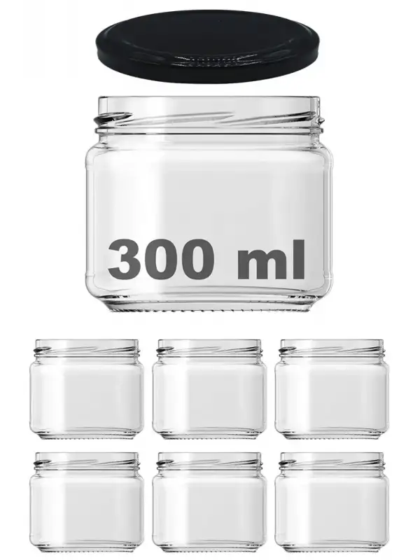 300 Cc Cam Magnolia Kavanozu Kapaklı 6 Adet