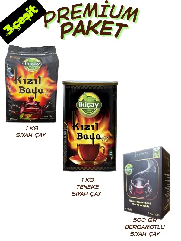 İkiçay Klasik ve Aromatik Lezzetler Bir Arada 2,5 kg 3lü Siyah Çay Paketi